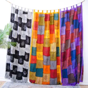 Patchwork Block Print Curtain Panel