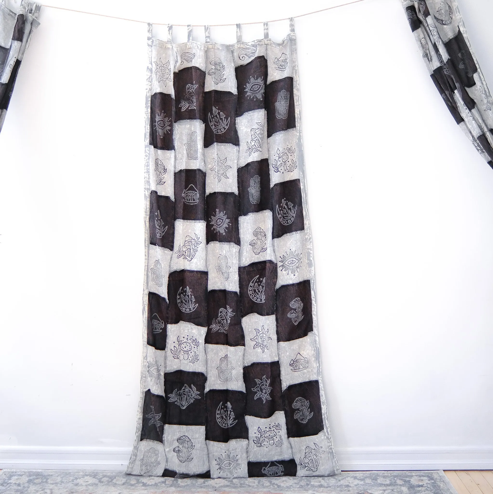 Patchwork Block Print Curtain Panel