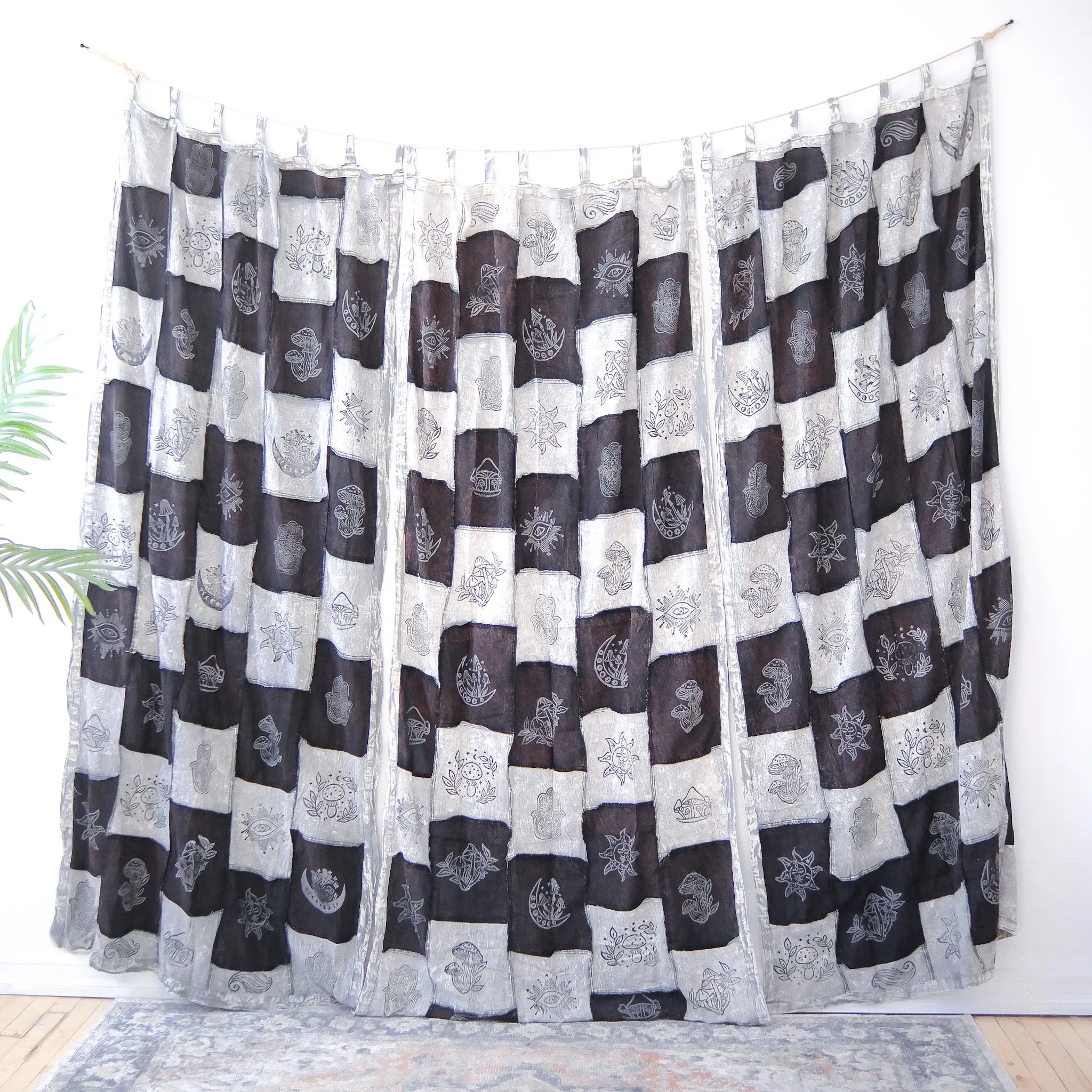 Patchwork Block Print Curtain Panel