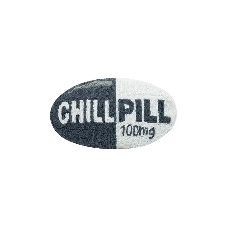 Peking Handicraft - Grey Chill Pill Hook Pillow