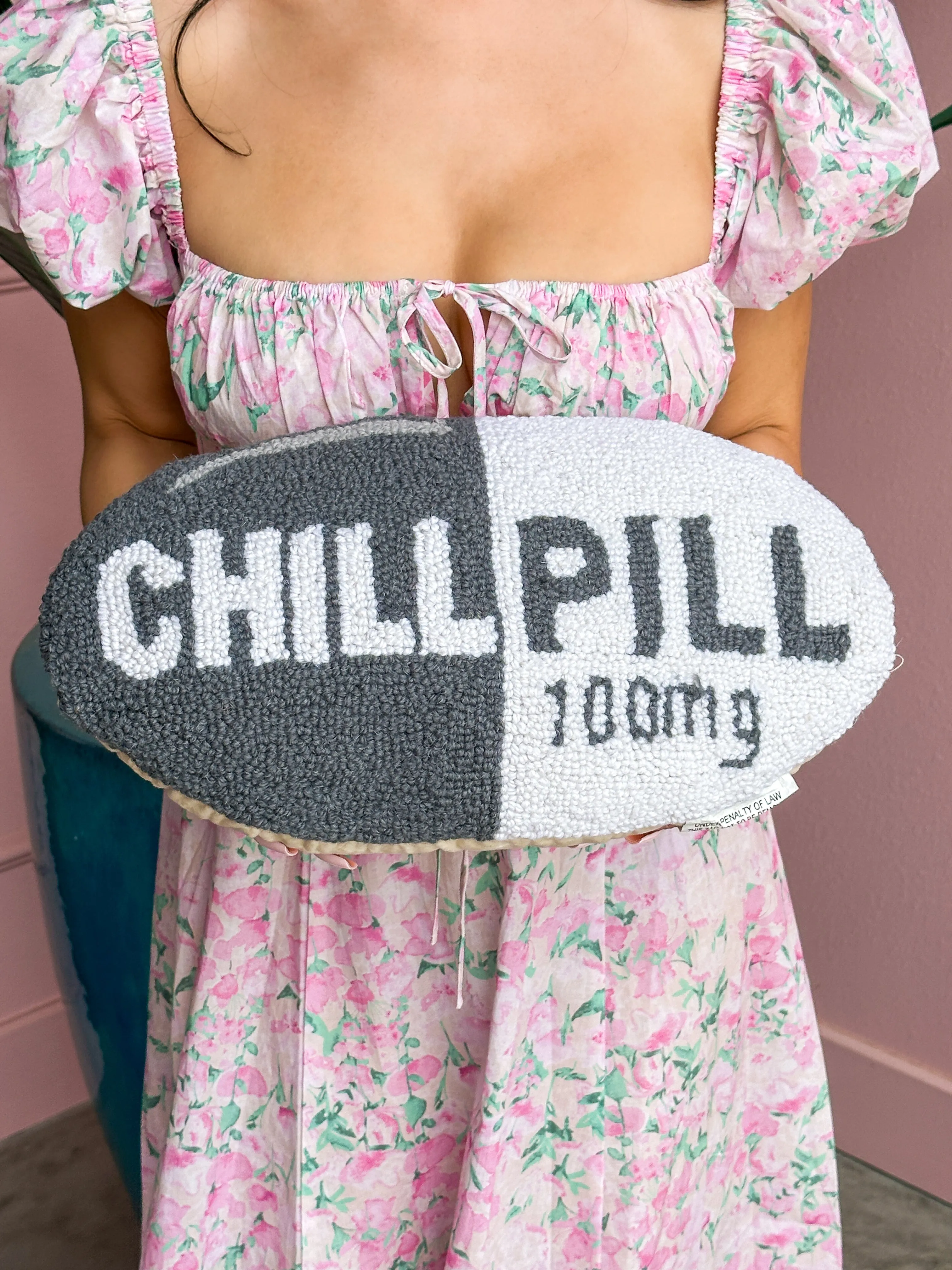 Peking Handicraft - Grey Chill Pill Hook Pillow