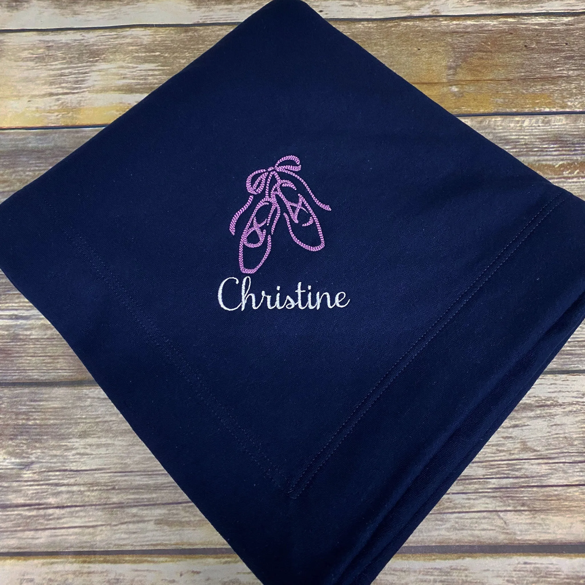 Personalized Ballet Slippers Blanket