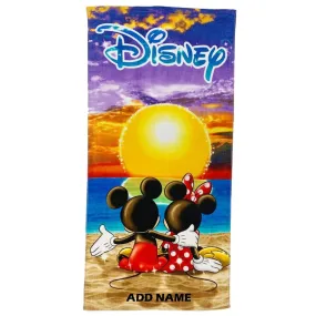 Personalized Disney Beach / Pool Towel - Mickey & Minnie Sunset