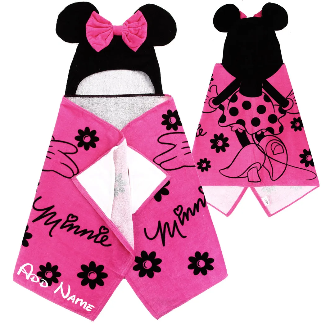 Personalized Embroidered Hooded Towel - Minnie Mouse