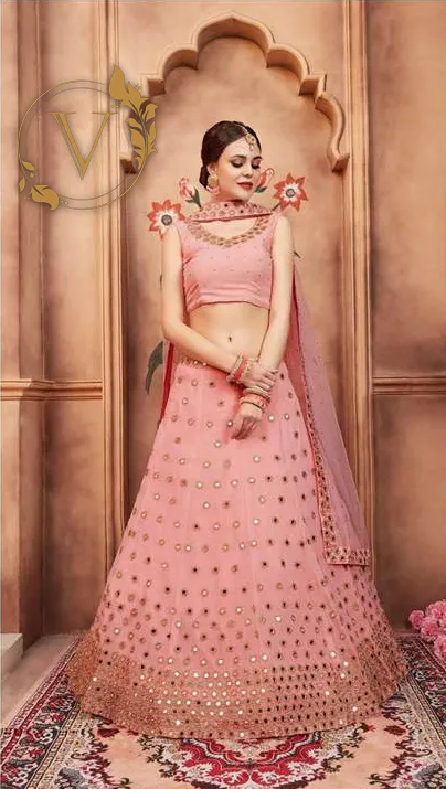 Pink Designer Lehenga with Dupatta