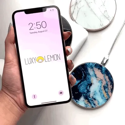 Pink Marble Wireless Charging Pad