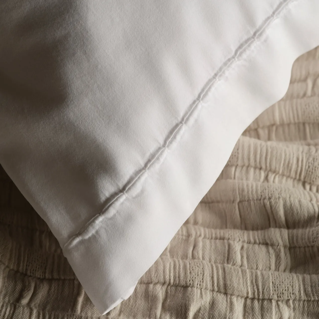 Porto White Cotton Bedlinen Deep Fitted Sheet