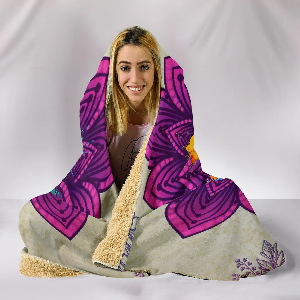 Purple Mandala Om Hooded Blanket