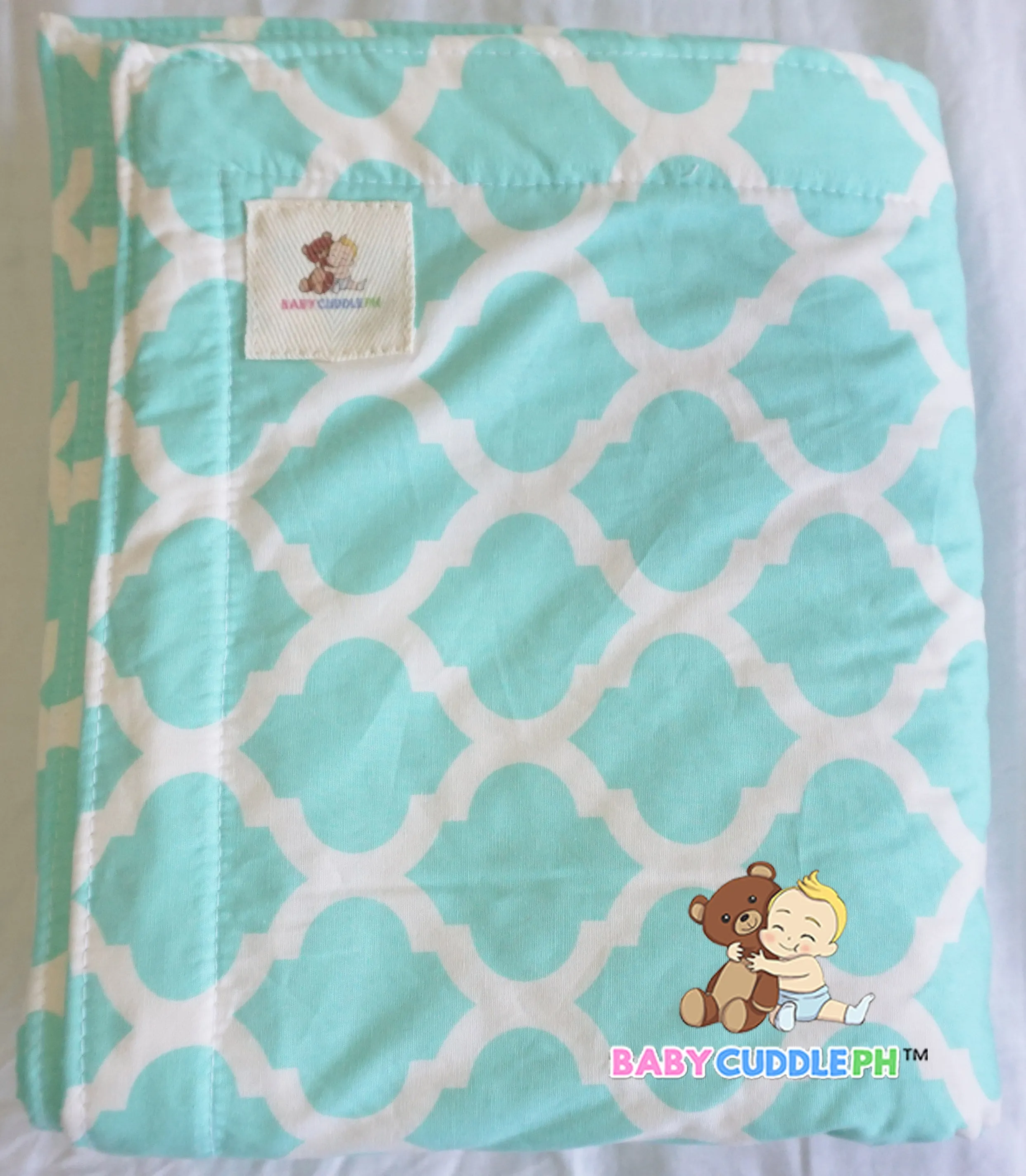 Quarterfoil in Green - Babycuddle Minky Blanket