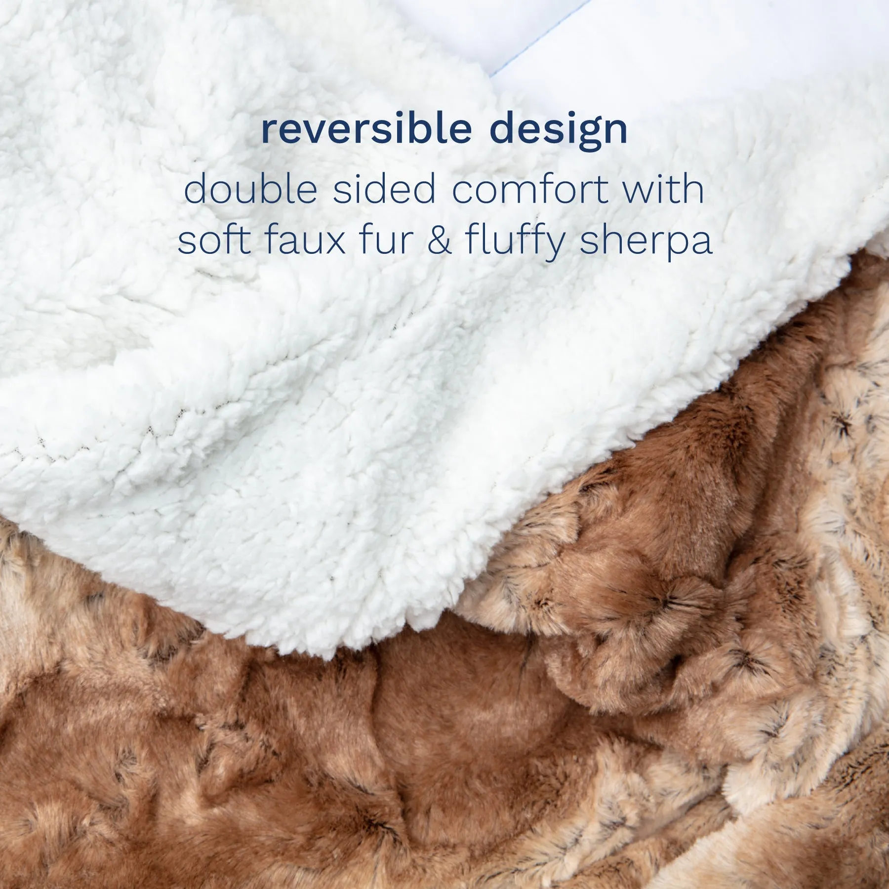 Reversible Faux Fur Sherpa Blanket