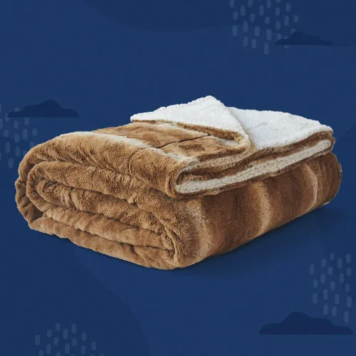 Reversible Faux Fur Sherpa Blanket