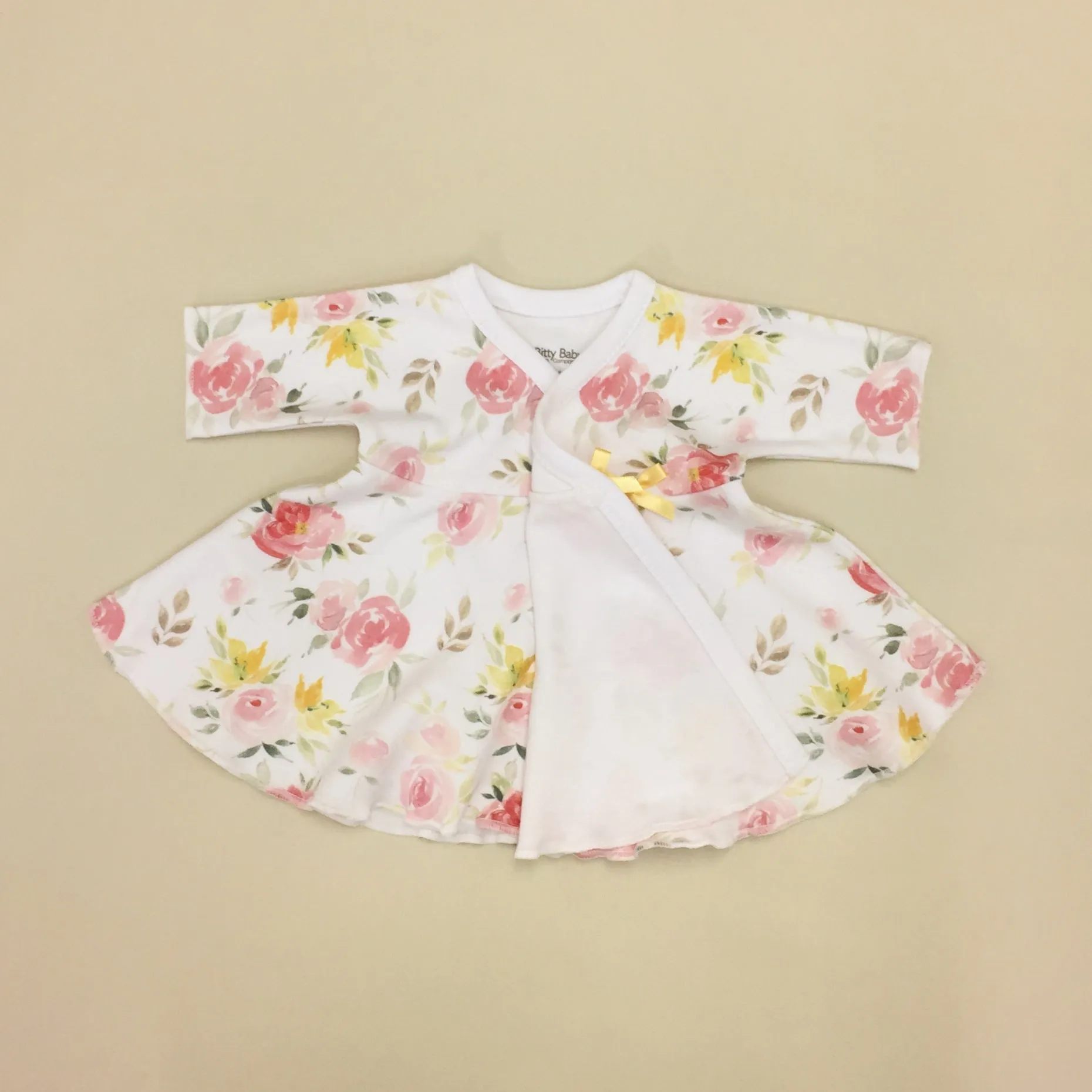 Ruffled NICU Dress & Headband Watercolour Floral