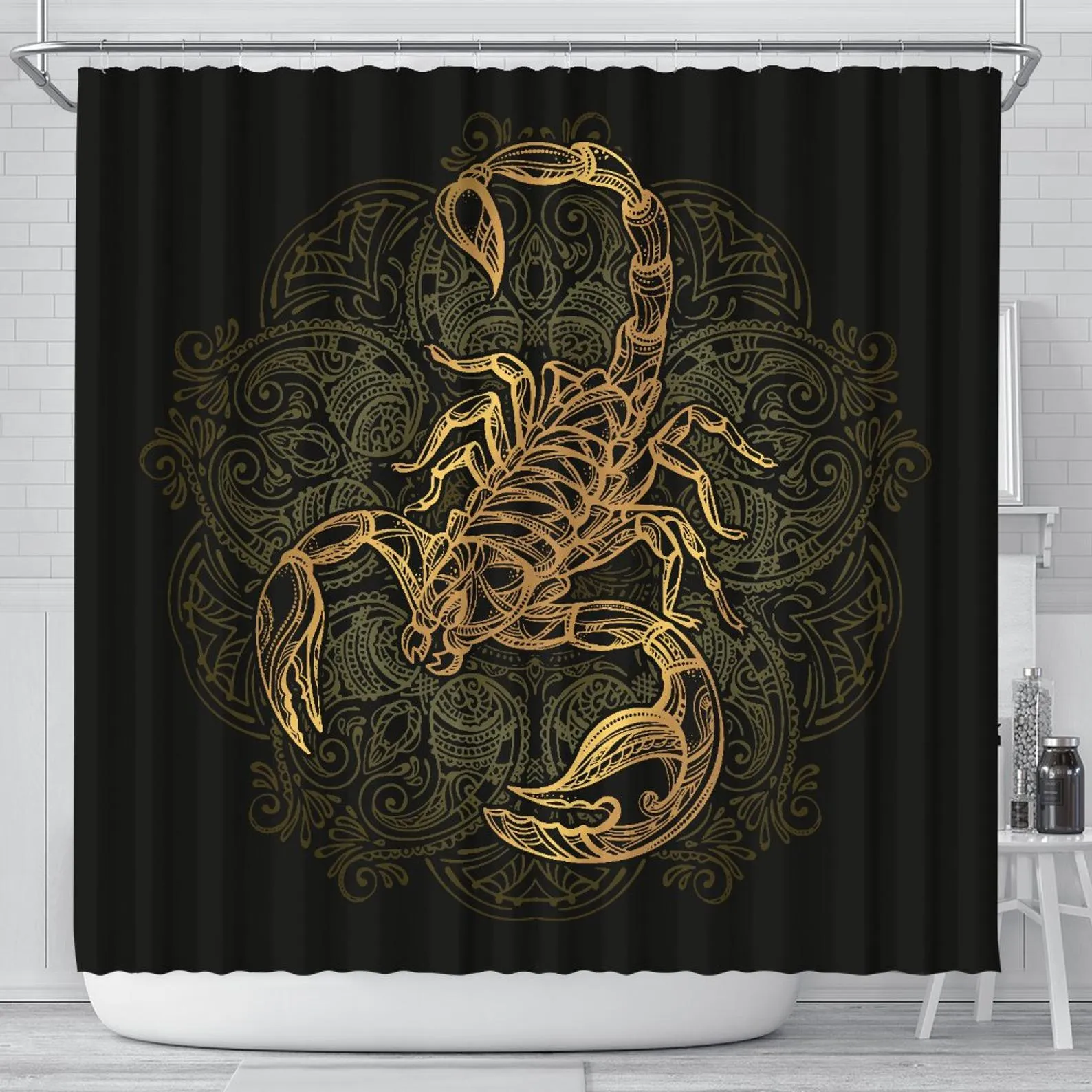 Scorpion Shower Curtain, Scorpio Zodiac Bath Bathroom Curtain, Scorpio Lover Gift, I Love Scorpions, Scorpio Shower Decor (70&quot; x 68&quot;)