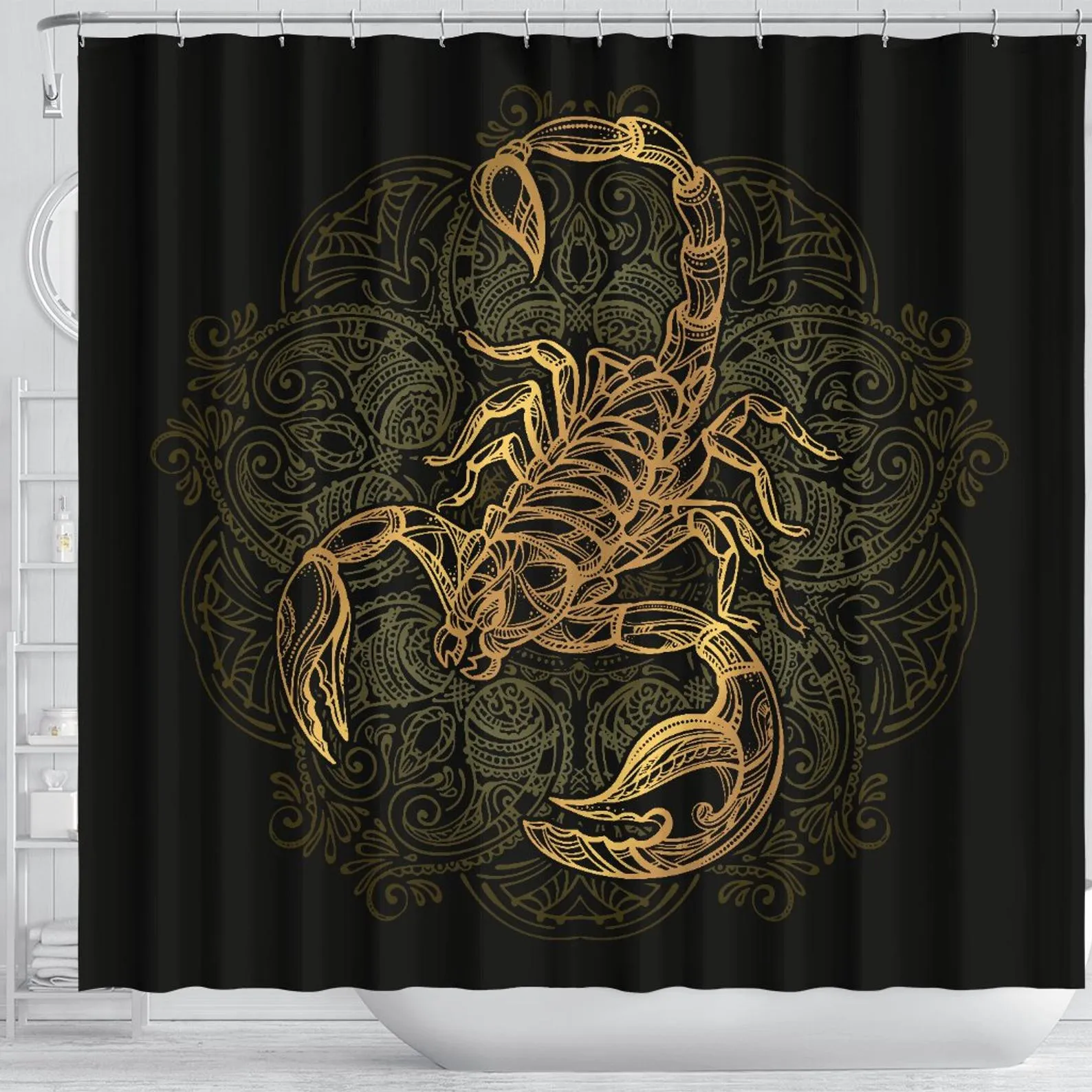 Scorpion Shower Curtain, Scorpio Zodiac Bath Bathroom Curtain, Scorpio Lover Gift, I Love Scorpions, Scorpio Shower Decor (70&quot; x 68&quot;)