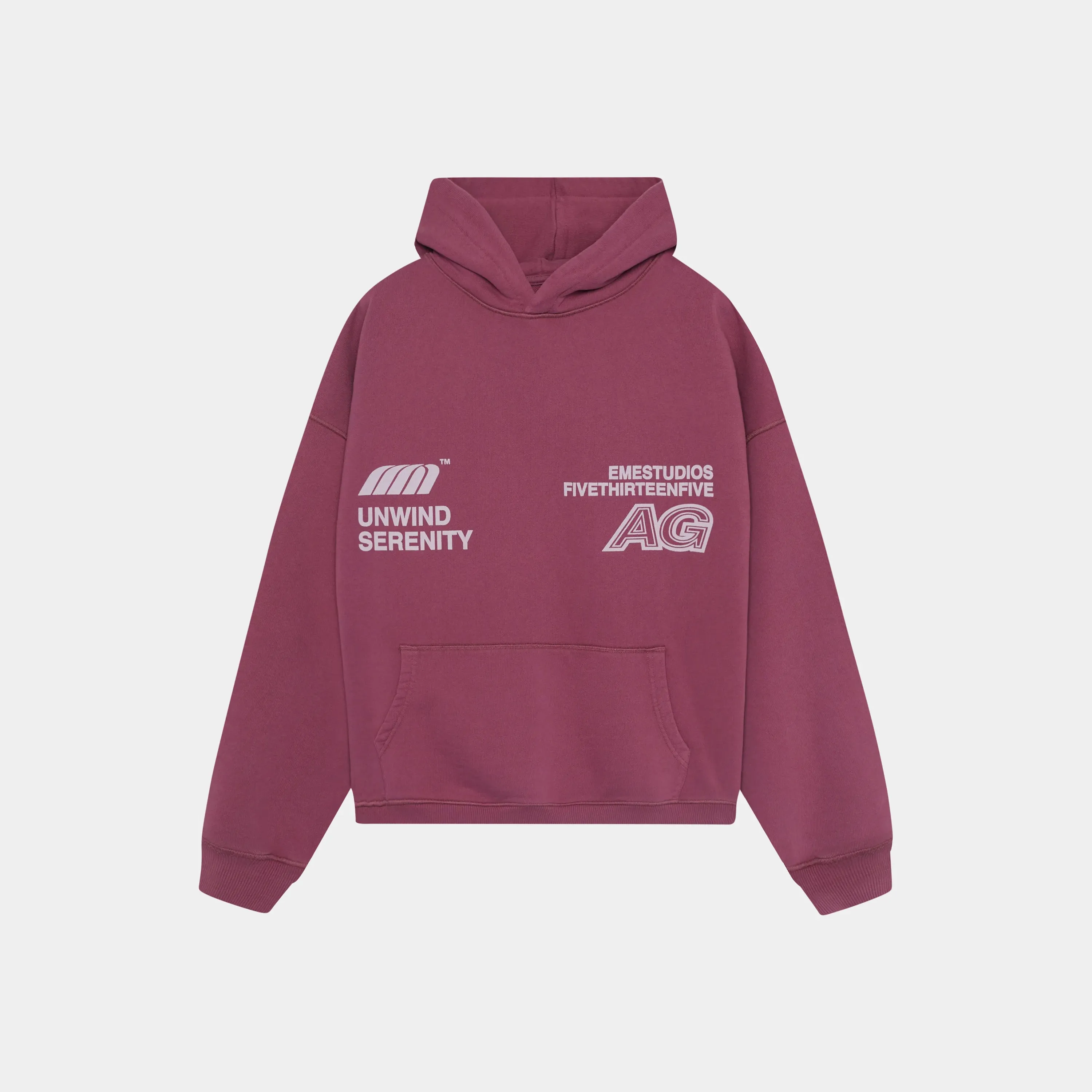 Oversized Serenity Burgundy Hoodie for Unisex Comfort Wear