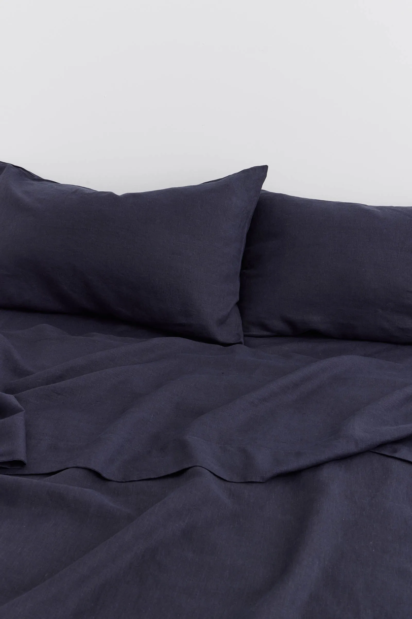 Standard Linen Pillow Cases Midnight