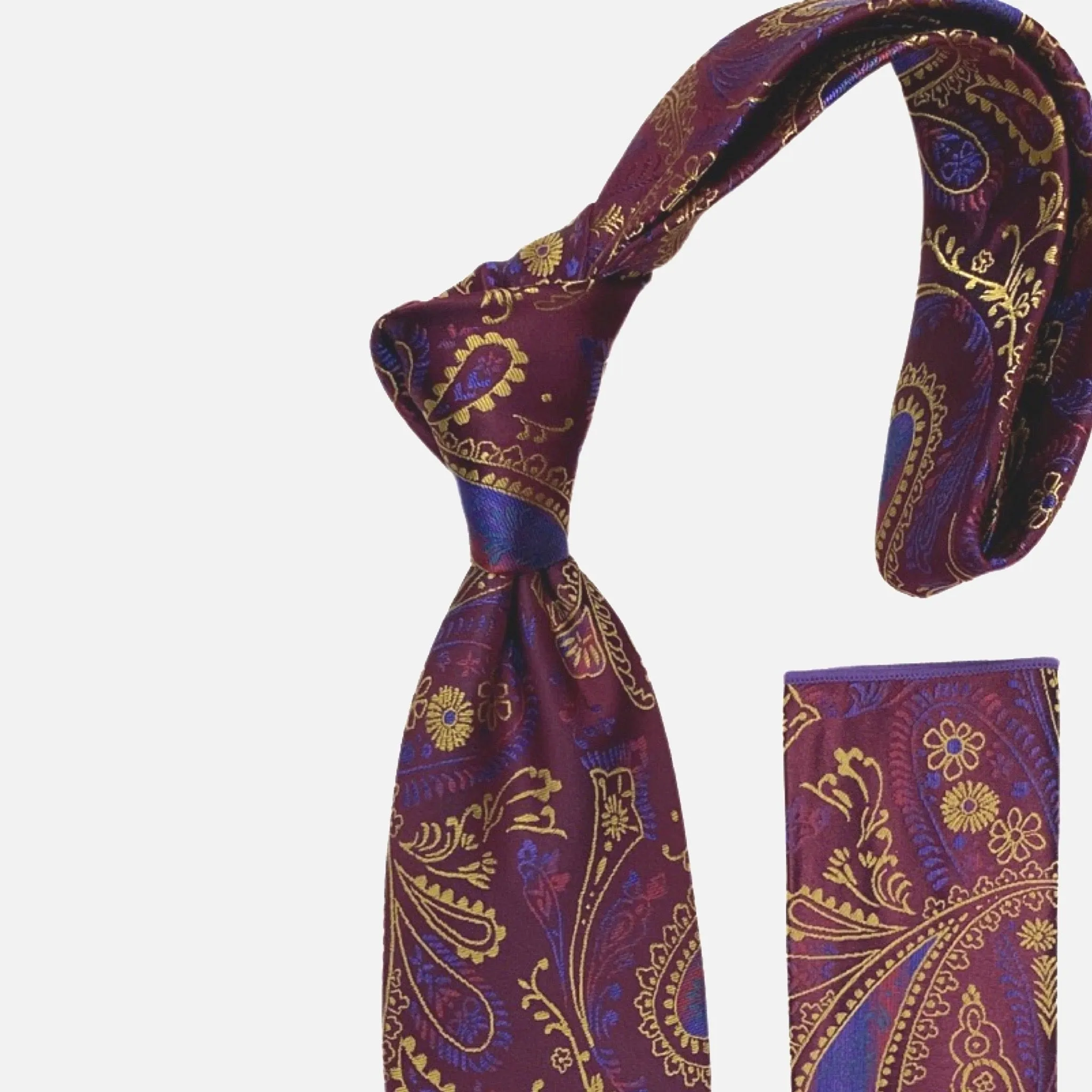 Steven Land Big Knot Silk Tie BW2411: Multicolored Paisley Elegance