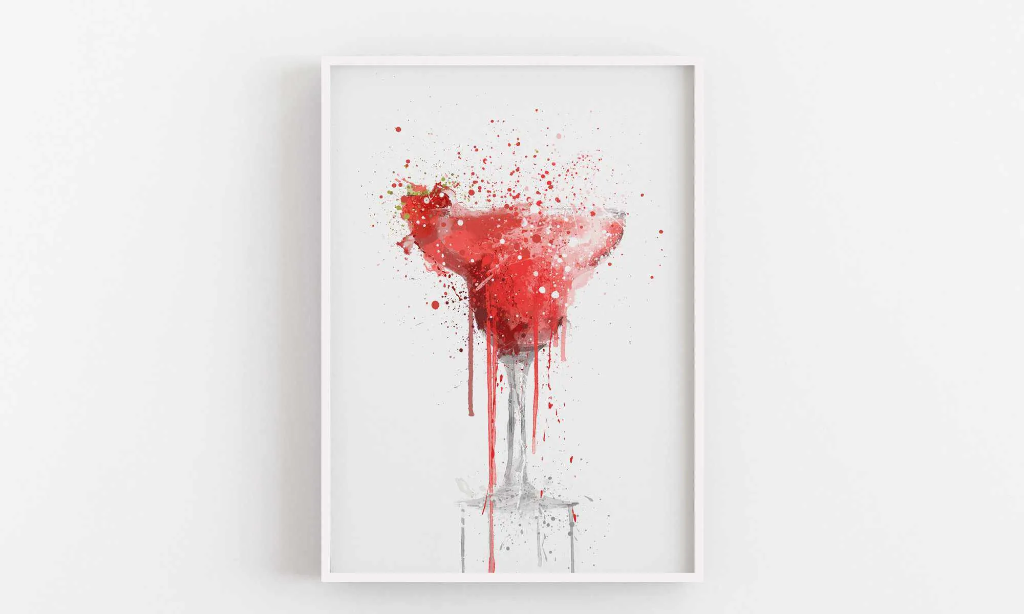 Strawberry Daiquiri Cocktail Wall Art Print