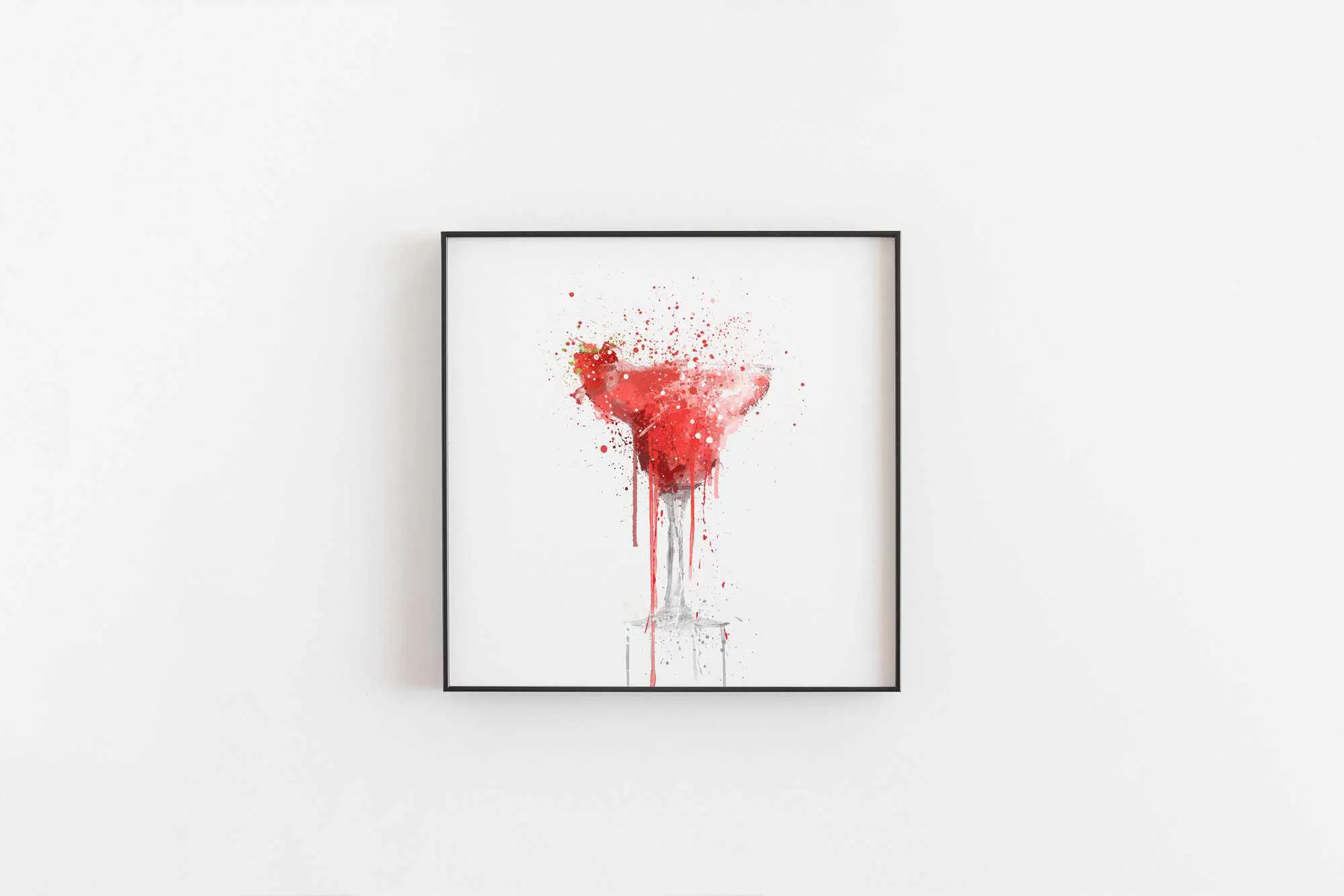 Strawberry Daiquiri Cocktail Wall Art Print