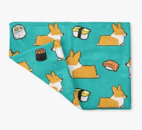 Sushi Corgi Fleece Blanket | 3 Sizes