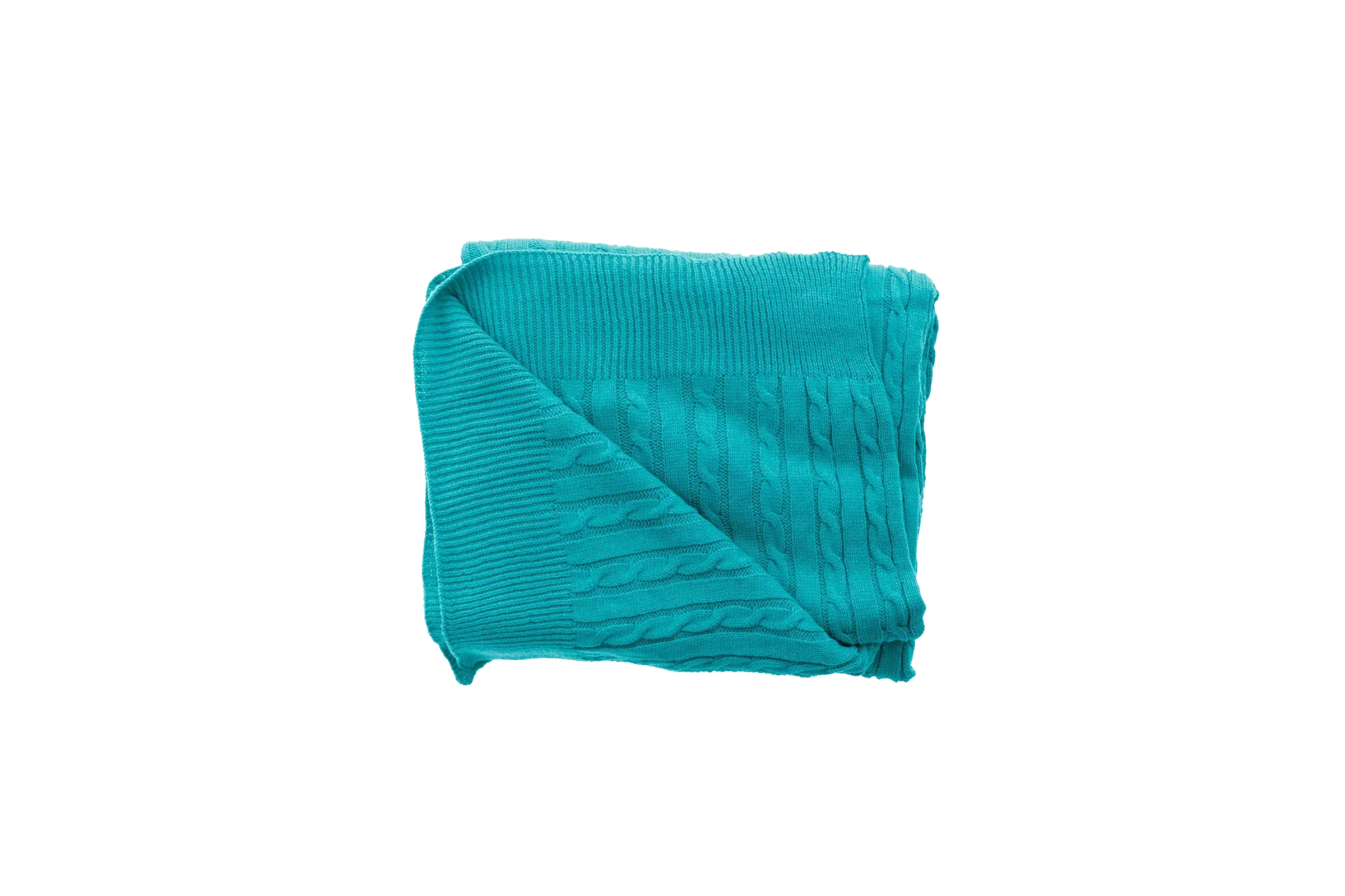 Teal - Cable Knit Blanket