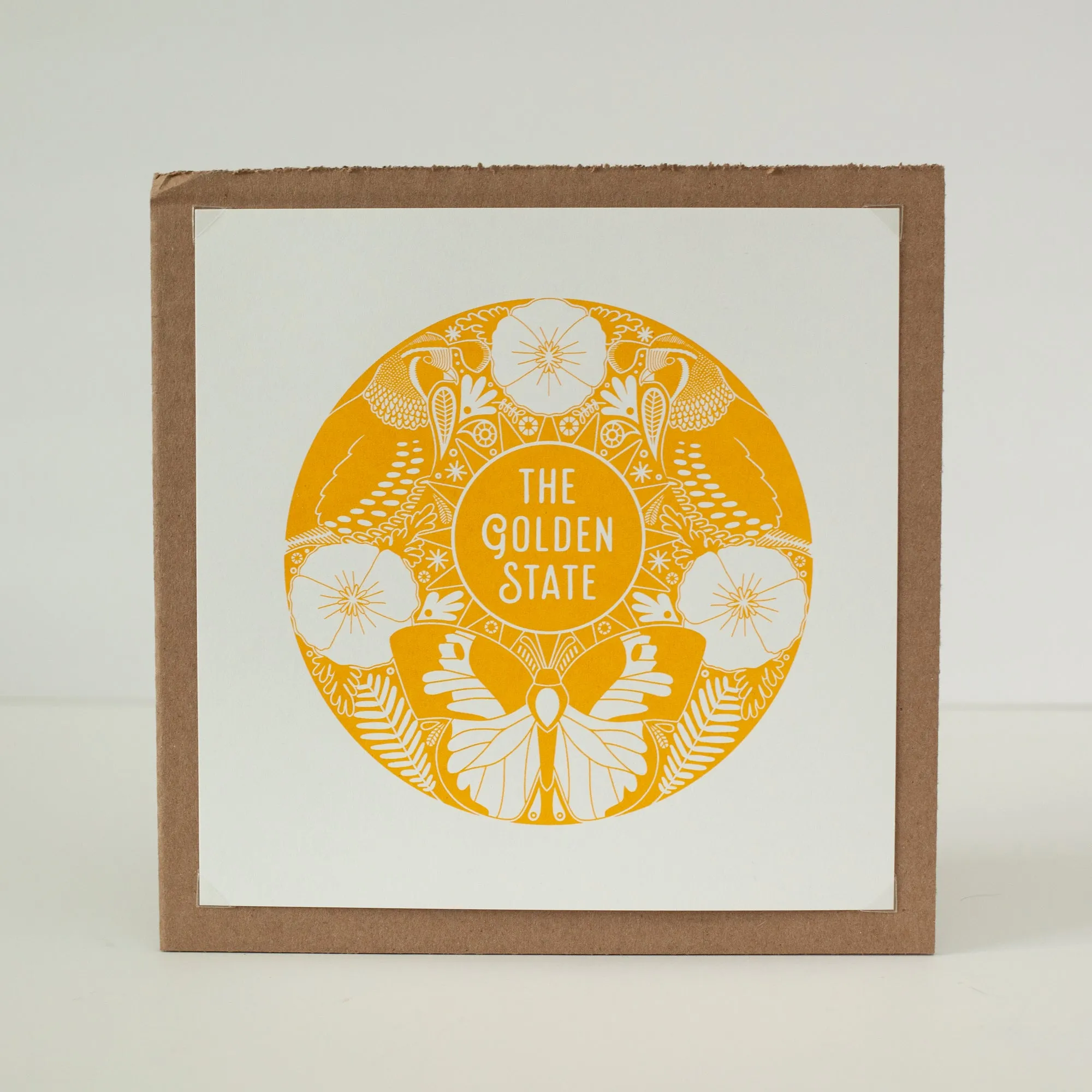 The Golden State art print, California art print, folk art inspired print