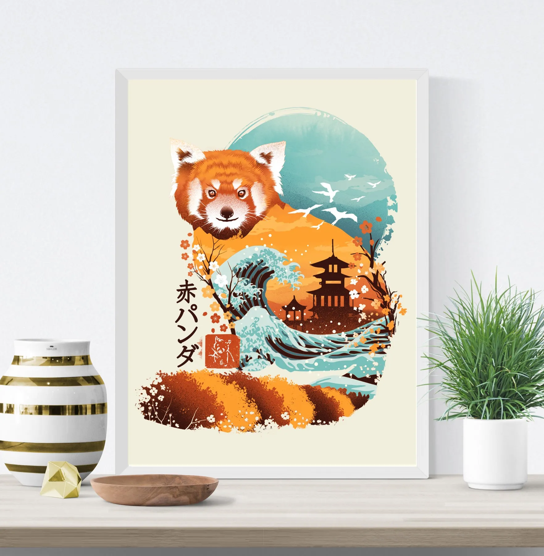 Ukiyo-e Red Panda Print