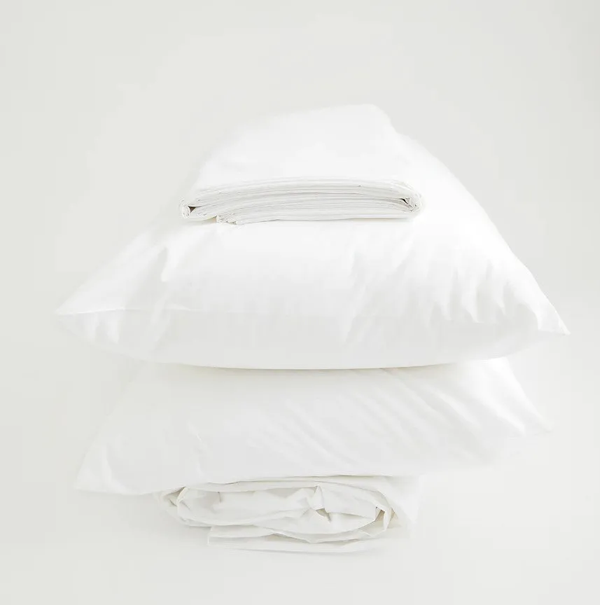 Wholly Grail Organic Percale Cotton Sheet Set Queen White